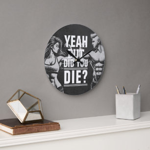 Fitness Gym Workout Bodybuilding Motivierend Große Wanduhr