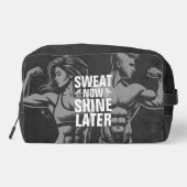 Fitness Gym Workout Bodybuilding Motivierend Waschbeutel (Rückseite)