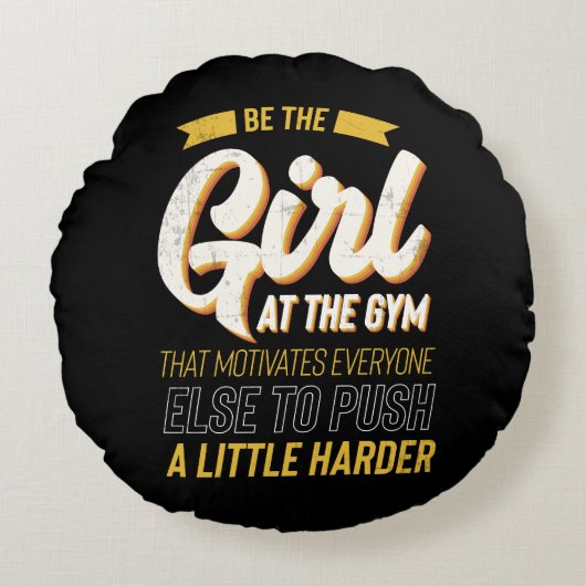 Fitness Gym Workout Motivation Frauen Rundes Kissen (Vorderseite)
