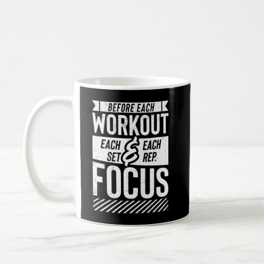 Fitness Gym Workout Motivierend Sprichwort Kaffeetasse (Links)