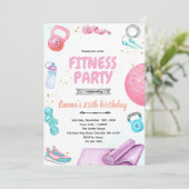 Fitness gymnastic party theme invitation einladung (Stehend Vorderseite)