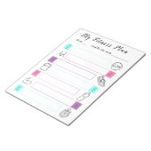 Fitness, Gymnastikplaner Motivation Notizblock (angewinkelt)