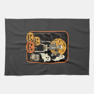 Fitness Halloween Skelett Geist Kürbis Workout D Geschirrtuch
