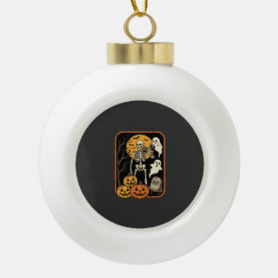 Fitness Halloween Skelett Geist Kürbis Workout D Keramik Kugel-Ornament