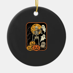 Fitness Halloween Skelett Geist Kürbis Workout D Keramik Ornament