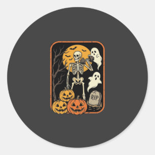 Fitness Halloween Skelett Geist Kürbis Workout D Runder Aufkleber