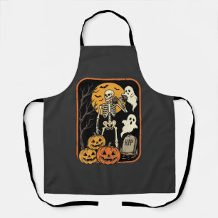 Fitness Halloween Skelett Geist Kürbis Workout D Schürze