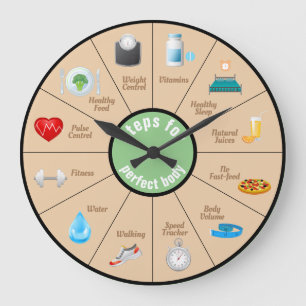 Fitness Healthy Body Große Wanduhr