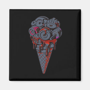 Fitness Ice Creme Cone Dumbell Spaß Magnet