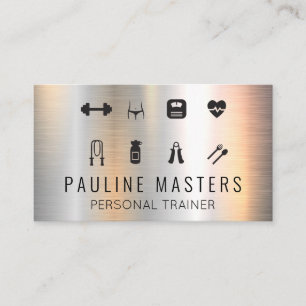 Fitness Icons   Metallischer Hintergrund Terminkarte