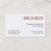 Fitness Instructor auf weiß Visitenkarte (Vorderseite)