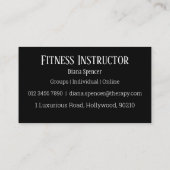 Fitness Instructor Business Card Visitenkarte (Rückseite)