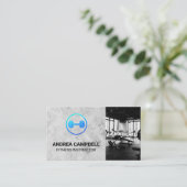 Fitness Instructor | Gewichte | Gym | Dumbell-Logo Visitenkarte (Stehend Vorderseite)