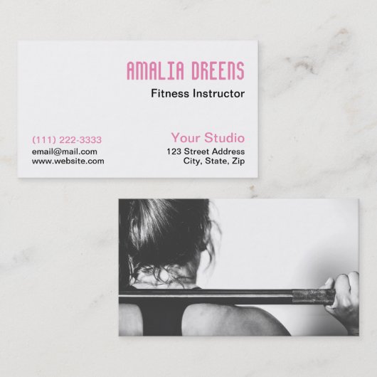 Fitness Instructor, Personal Trainer oder Coach Visitenkarte (Vorne/Hinten)