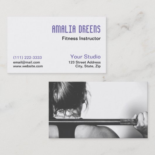 Fitness Instructor, Personal Trainer oder Coach Visitenkarte (Vorne/Hinten)