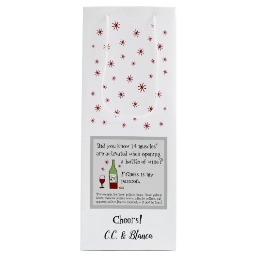 Fitness ist mein leidenschaftliches Weinangebot Geschenktüte Für Weinflaschen (Vorderseite)