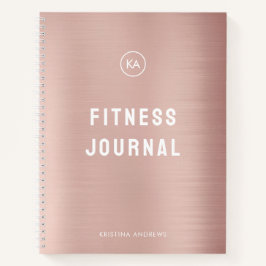 Fitness Journal Rosa Rose Gold Mit Monogramm Notizblock