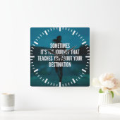 Fitness Journey - Women's Workout Motivierend" Quadratische Wanduhr (Zuhause)