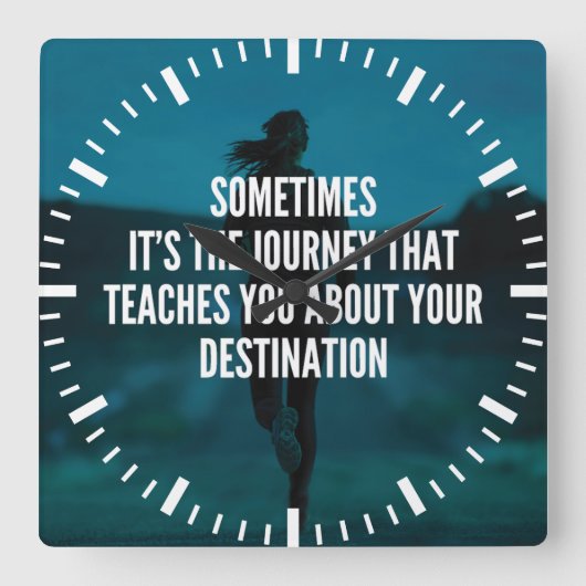 Fitness Journey - Women's Workout Motivierend" Quadratische Wanduhr (Vorderseite)