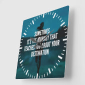 Fitness Journey - Women's Workout Motivierend" Quadratische Wanduhr (Winkel)