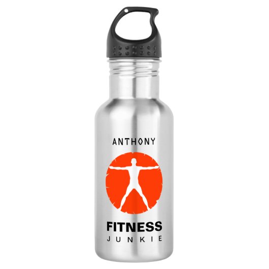 Fitness Junkie Körperschwäche 18 Oz Wasserflasche (Vorderseite)
