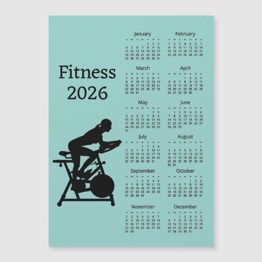 Fitness-Kalender 2026 Magnetkarte (Vorderseite)