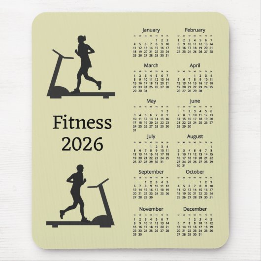 Fitness-Kalender-Mauspad 2026 Mousepad (Vorne)