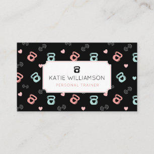 Fitness Kettlebell & Dumbell Weichteilmuster Schwa Visitenkarte