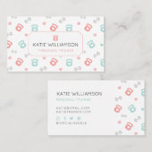 Fitness Kettlebell & Dumbell Weiß Muster Visitenkarte (Vorne/Hinten)