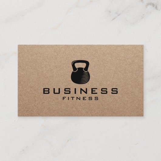 Fitness Kettlebell Logo Personal Trainer Kraft Visitenkarte (Vorderseite)