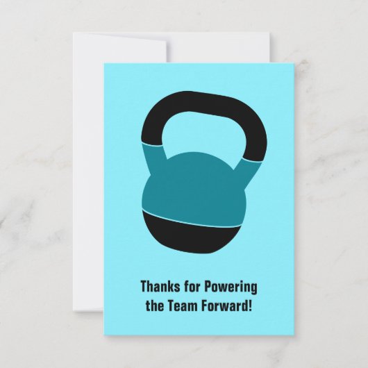 Fitness Kettlebell Portrait Referral Thank You Mitteilungskarte (Vorderseite)
