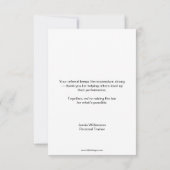 Fitness Kettlebell Portrait Referral Thank You Mitteilungskarte (Rückseite)