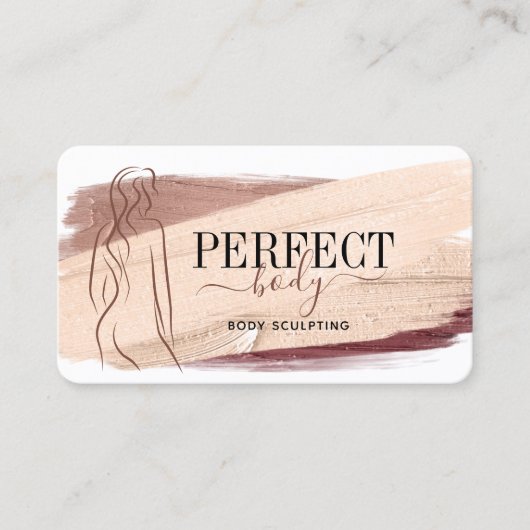 Fitness Körpermassage linergie Silhouette Visitenkarte (Vorderseite)