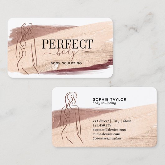 Fitness Körpermassage linergie Silhouette Visitenkarte (Vorne/Hinten)