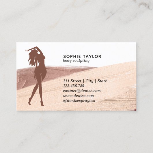 Fitness Körpermassage linergie Silhouette Visitenkarte (Rückseite)