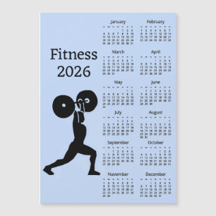 Fitness-Krafttraining 2026 Kalender Magnetkarte