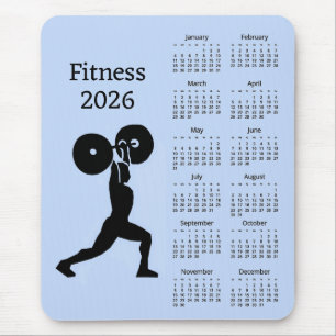 Fitness-Krafttraining-Kalender 2026 Mousepad