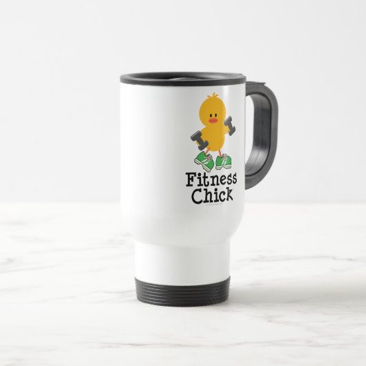Fitness-Küken-Reise-Tasse Reisebecher (VorderseiteRechts)