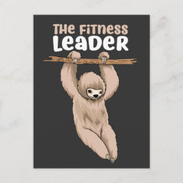 Fitness Leader Funny Sloth Training Postkarte