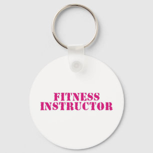 Fitness-Lehrer/Rosa Schlüsselanhänger