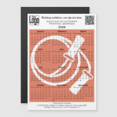 Fitness Logo QR-code Orange 2026 Calendar Magnet (Vorne/Hinten)