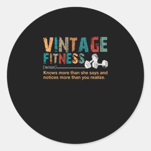 Fitness Lover Vintage Fitness - Kostenvoranschlag Runder Aufkleber