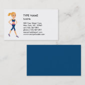 Fitness-Mädchen-Cartoon-Art Visitenkarte (Vorne/Hinten)