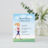 Fitness-Mädchen-Cartoon Einladung (Stehend Vorderseite)