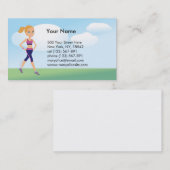 Fitness-Mädchen-Cartoon Visitenkarte (Vorne/Hinten)