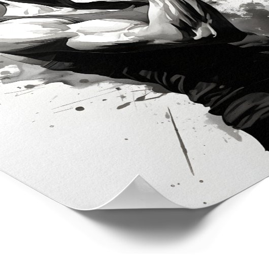 Fitness-Mädchen-Fledermaus Poster (Ecke)