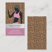 Fitness-Mädchen-persönlicher Trainer-Leopard-Druck Visitenkarte (Vorne/Hinten)
