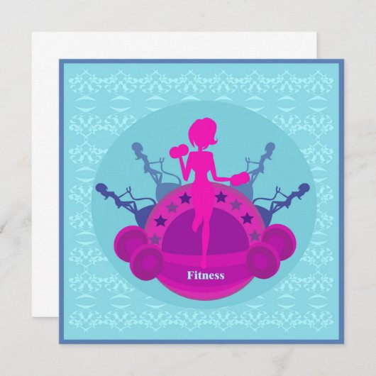 Fitness Mädchen Training Einladung (Vorne/Hinten)