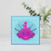 Fitness Mädchen Training Einladung (Stehend Vorderseite)