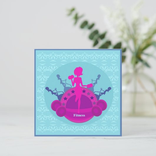 Fitness Mädchen Training Einladung (Stehend Vorderseite)